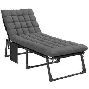 Outsunny Folding Chaise Lounge Chair Outdoor w/ Cushion