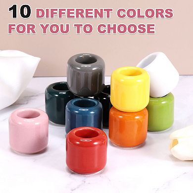 Ceramic Chime Candle Holders, Small Ceramic Candle Holders 2 Pcs