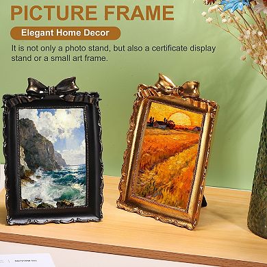 5.4x7.7 Inch Bow Rectangle Carved Resin Photo Frame 1Pc