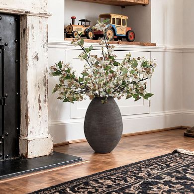 LuxenHome 16" Cement Large Floor Vase, Rustic Vase, Decorative Vase Home Decor, Pottery Home Accent