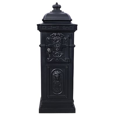 KWPZQEB Garden Vintage Mailboxes Outdoor Rainproof Postbox Statue, Aluminium