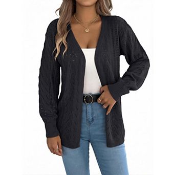 Women's Open-Front Long Sleeve Cardigan Sweater