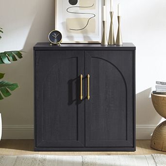 Arched Door Sideboard Buffet Cabinet, Accent Cabinet with Adjustable Shelf, Wood Credenza Storage