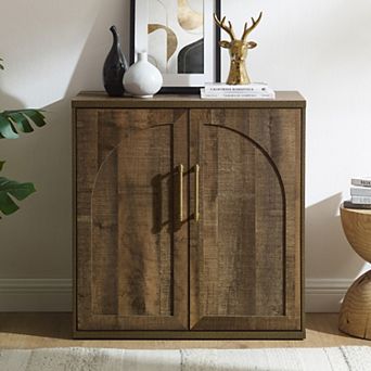 Arched Door Sideboard Buffet Cabinet, Accent Cabinet with Adjustable Shelf, Wood Credenza Storage