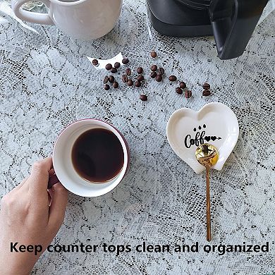 Heart-shaped Coffee Spoon Rest Mini Holder