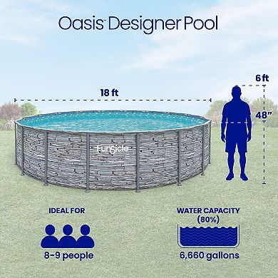 Funsicle 18 ft Oasis Designer Pool - Stone Slate
