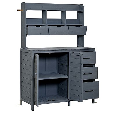 44.6 x19.5 in. Large Freestanding Garden Workstation with 6 Drawers and Side Hook