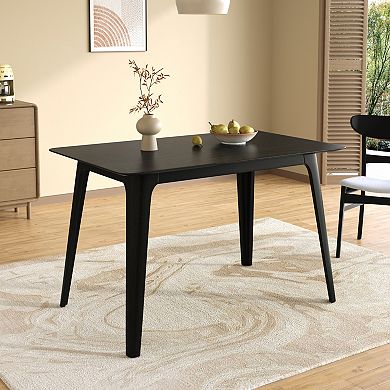 KWPZQEB Farmhouse Rubberwood Dining Table, 47.2 Inch