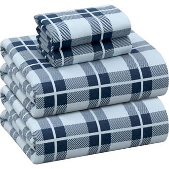 Flannel Sheets Queen Size - Cotton Double Brushed Bed Sheets, Deep Pockets 16 in 4 pc