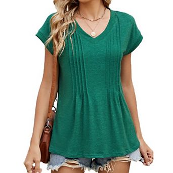 Women Summer Tops Short Sleeve Shirts V Neck T shirts Casual Tops