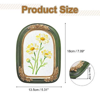 5.4x7.1 Inch Oval Carved Resin Photo Frame 1Pc