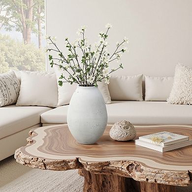 LuxenHome 13" Cement Large Floor Vase, Rustic Vase, Terracotta Vases Home Decor, Pottery Home Accent