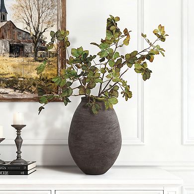 LuxenHome 13" Cement Large Floor Vase, Rustic Vase, Terracotta Vases Home Decor, Pottery Home Accent