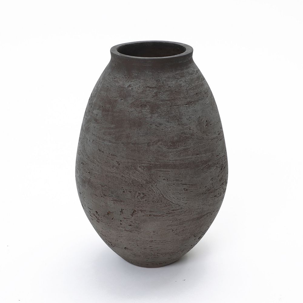 LuxenHome Antique Cement Vase, 12.8