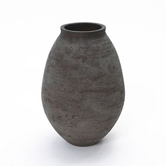 LuxenHome 13" Cement Large Floor Vase, Rustic Vase, Terracotta Vases Home Decor, Pottery Home Accent