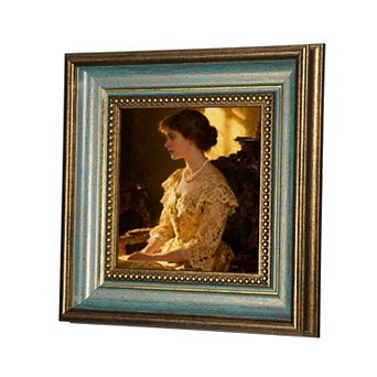 9.3x9.3" Resin Blue Square Photo Frame, Tabletop Display & Wall Mount 1 pc