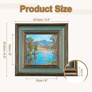 9.3x9.3" Resin Blue Square Photo Frame, Tabletop Display & Wall Mount 1Pc