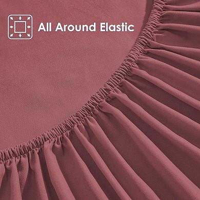 Sheet Set Queen Size, 4-Piece Bedding, Lightweight & Super Soft Easy Care Microfiber Shrinkage