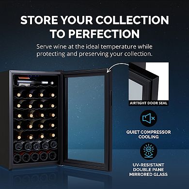 Newair Shadow Series Wine Cooler Refrigerator 51 Bottle, Freestanding with Compressor Cooling