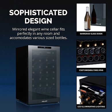 Newair Shadow Series Wine Cooler Refrigerator 51 Bottle, Freestanding with Compressor Cooling