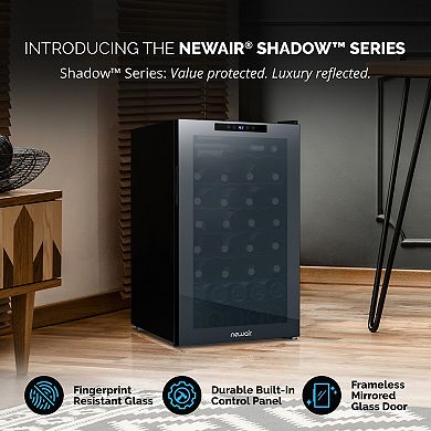 Newair Shadow Series Wine Cooler Refrigerator 51 Bottle, Freestanding with Compressor Cooling