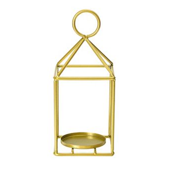 1 pc Lantern Candle Holder, Iron Candle Holder Candlestick 3.2 x 3.2 x 7.5 inch