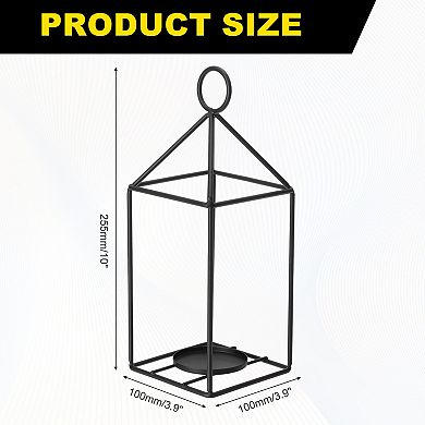 1Pc Lantern Candle Holder, Iron Candle Holder Candlestick 3.9 x 3.9 x 10 inch
