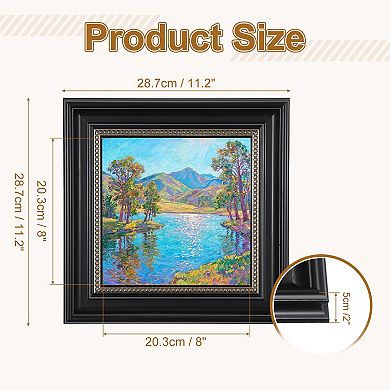 11.6x11.6" Resin Silver Black Square Photo Frame, Tabletop Display & Wall Mount 1Pc