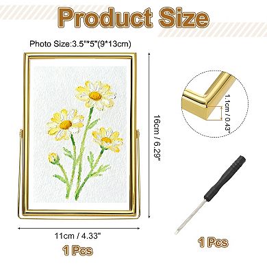 6.3 x 4.3" Vertical Floating Frame, Metal Edge Photo Frame Display 4x6inch 1Pc