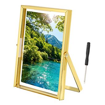 6.3 x 4.3" Vertical Floating Frame, Metal Edge Photo Frame Display 4x6inch 1 pc