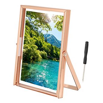6.3 x 4.3" Vertical Floating Frame, Metal Edge Photo Frame Display 4x6inch 1 pc