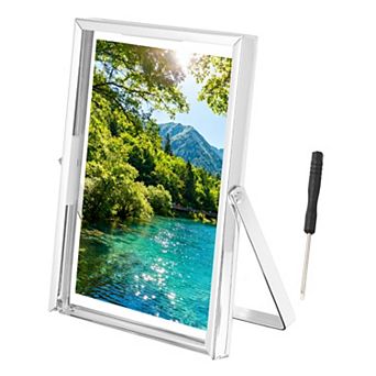 6.3 x 4.3" Vertical Floating Frame, Metal Edge Photo Frame Display 4x6inch 1 pc