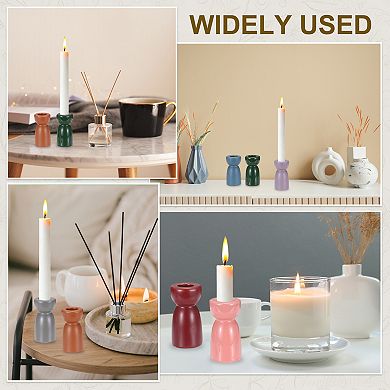 3 Pack Candlestick Holder, Ceramic Taper Candle Stand Holders Modern Decor