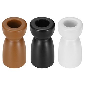 3 Pack Candlestick Holder, Ceramic Taper Candle Stand Holders Modern Decor