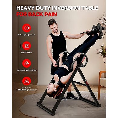 HARISON Inversion Table for Back Pain Relief, Heavy Duty Adjustable Back Inversion Table(HRK-40511)