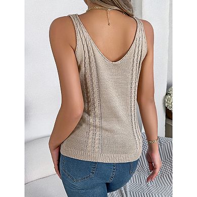 Women's Knit Tank Tops V Neck Sleeveless T Shirts Sweater Vest Basic Tee Tops Shirt
