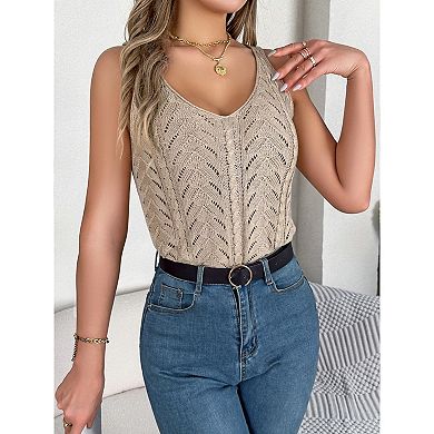 Women's Knit Tank Tops V Neck Sleeveless T Shirts Sweater Vest Basic Tee Tops Shirt