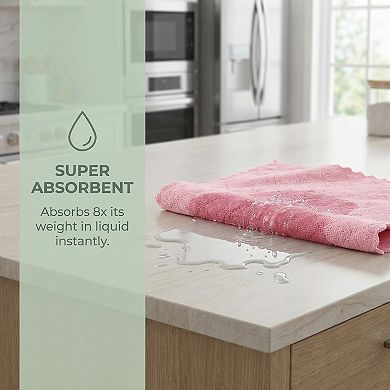 3 Pack Kitchen Dish Cloths, Absorbent Microfiber Cleaning Streak-Free Towels 12" x 12"