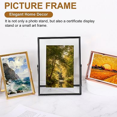 6.5 x 8.3" Horizontal Floating Frame, Metal Edge Photo Frame Display 6x8inch 1Pc