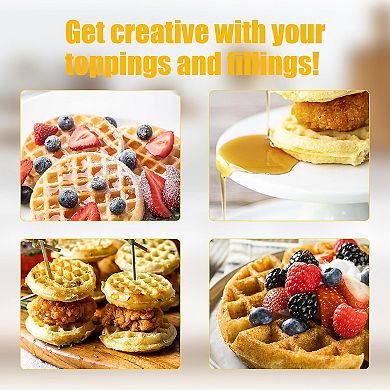 OSTBA Mini Waffle Maker, Non-Stick & Easy Clean, Compact & Portable for Family Breakfast