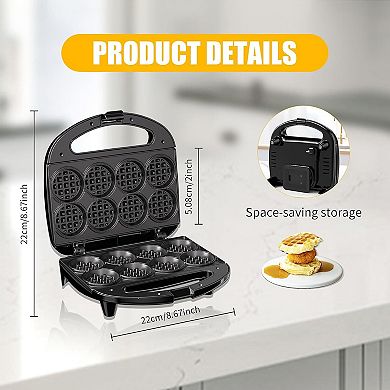 OSTBA Mini Waffle Maker, Non-Stick & Easy Clean, Compact & Portable for Family Breakfast