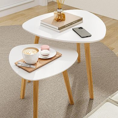 Modern Minimalist Nesting Coffee Table Set for Living Room