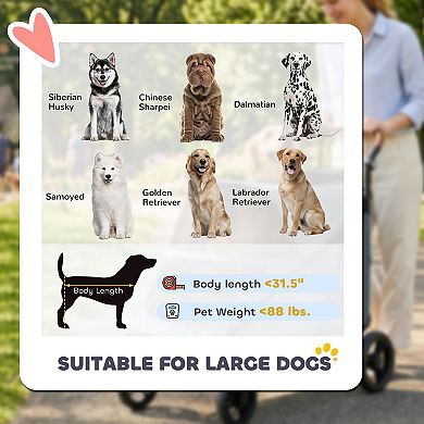 PawHut Dog Stroller for Large Dogs, All Terrain Pet Stroller,
