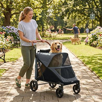 PawHut Dog Stroller for Large Dogs, All Terrain Pet Stroller,