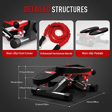 HARISON HARISON Mini Steppers for Exercise, Portable Under Desk Stepper for Home (HRK-349 Black)