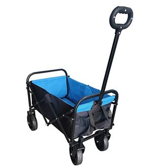 KWPZQEB Metal Folding Shopping Cart with 4 Wheels, Garden Cart