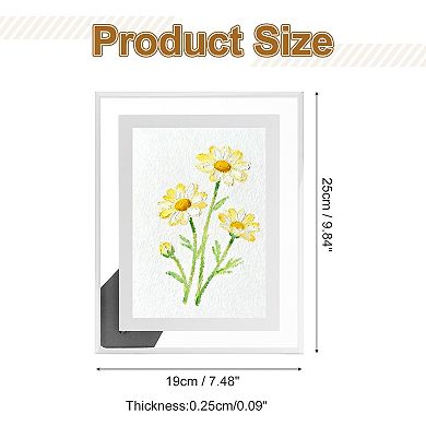9.8 x 8.7inch Glass Photo Frame, Vertical or Horizontal Picture Frame 1Pc, Silver