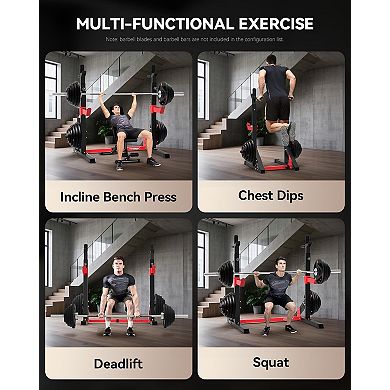 HARISON Adjustable Squat Rack,Heavy Duty Barbell Rack for Home Gym, Power Rack (HRK-G30812)