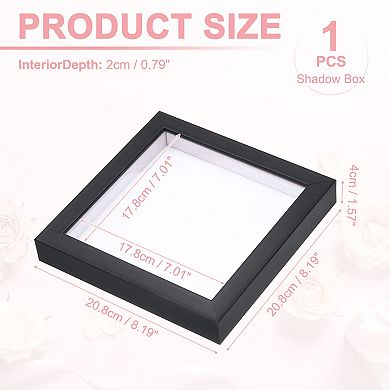 7x7 Inch Shadow Box Display Frame, 2cm Deep Photo Shadow Box
