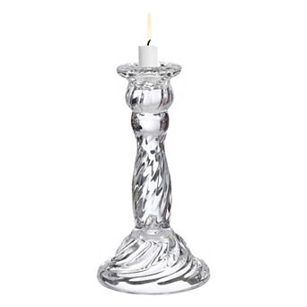 Vintage Crystal Candle Holder, Glass Tealight Holder 3.35x3.35x6.3 Inch, Large Spiral Round